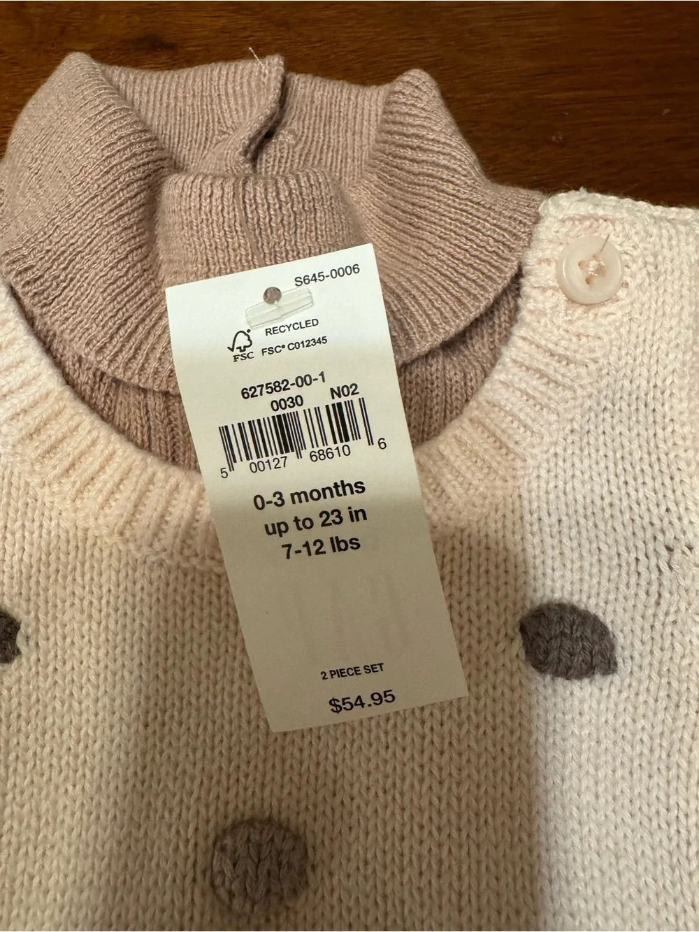 GAP Pink Knit Polka Dot Bodysuit Set